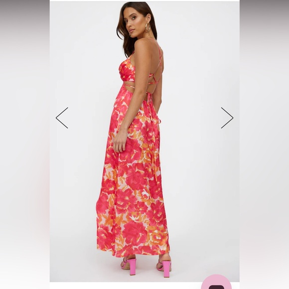 BLOOMING SEASON MIDI DRESS RED - Picture 3 of 6